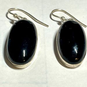 New Black Onyx Rough 925 Silver Necklace 12”